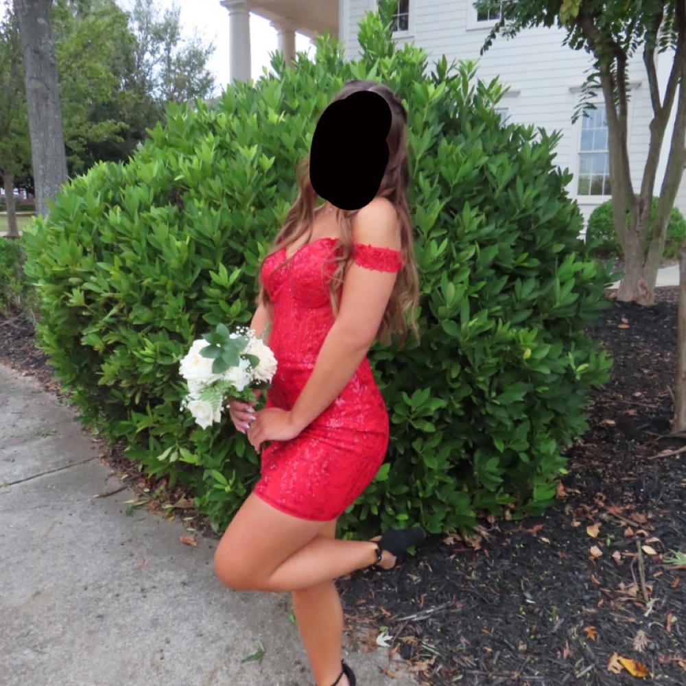 Elegant Red Off-Shoulder Dress